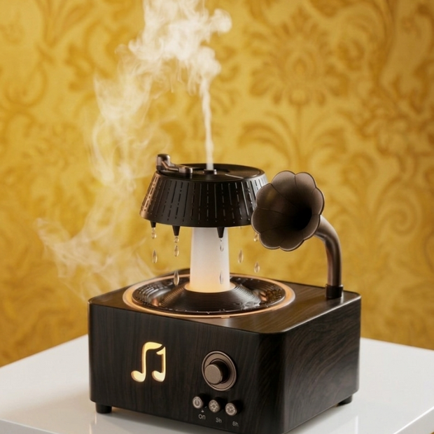 Diffuseur d'huiles essentielles tourne-disque vintage